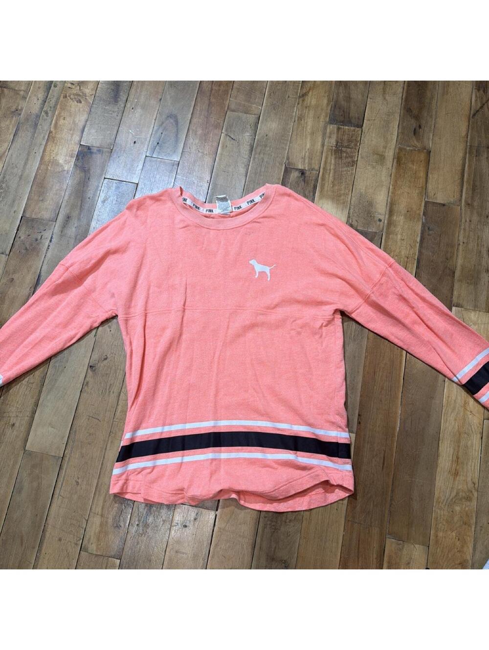 Victoria's Secret PINK Women's Orange and Pink Shirt